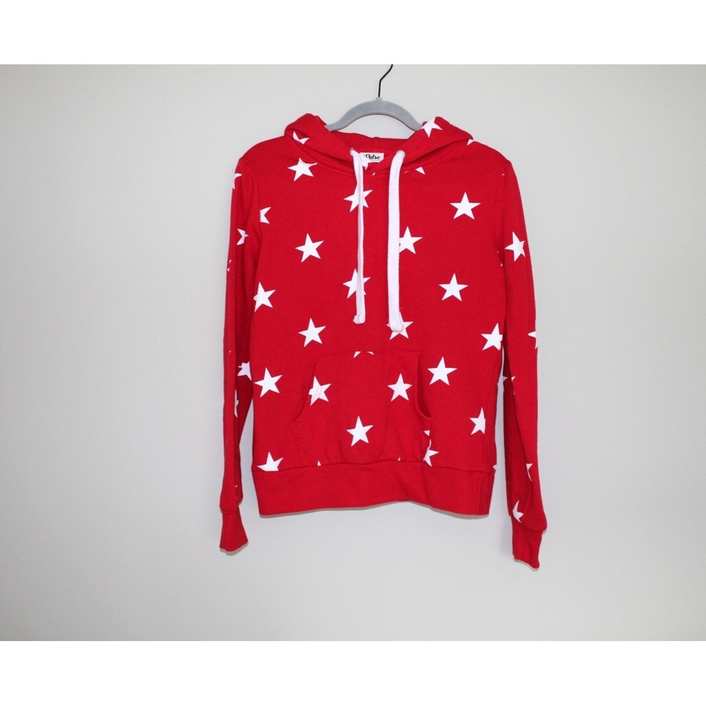 The Pulse Boutique Red Star Patriotic 4th July Hooded Sweatshirt Womens Medium